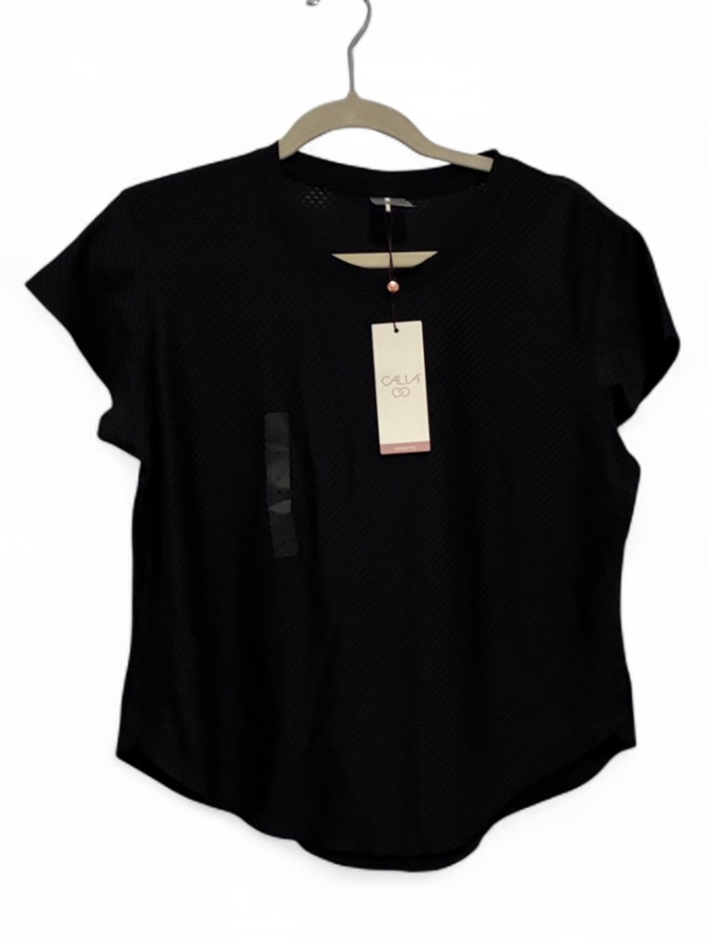 NWT Calia Carrie Underwood Renew Black Short-Sleeve Crewneck Top
